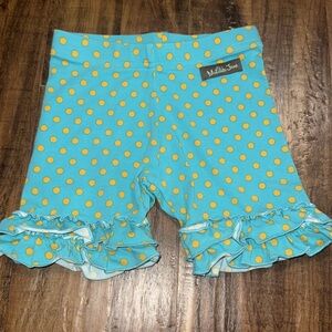 Matilda Jane Turquoise and Yellow Polka Dot Ruffle Shorts